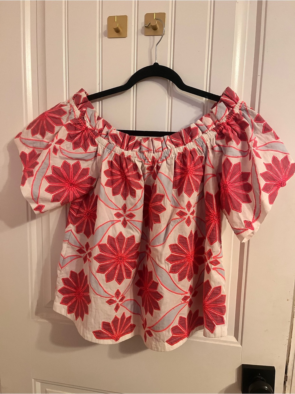 Maeve Embroidered Off-The-Shoulder Blouse - NWOT